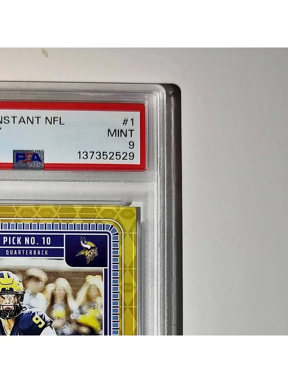 J.J. McCarthy 2023 Panini Instant Draft Night #NFLDN-1 PSA 9 Mint